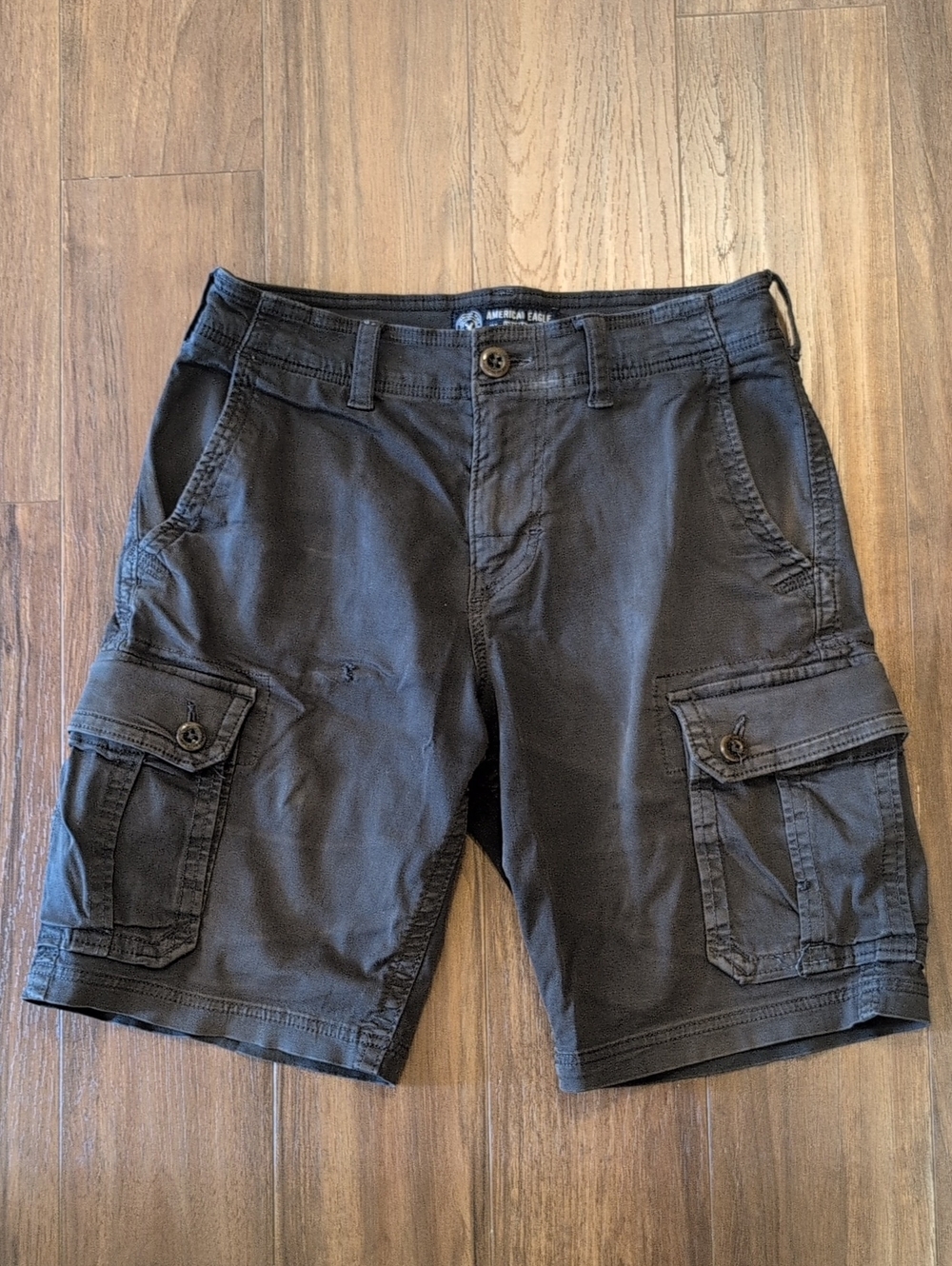 American Eagle Outfitters Men's Cargo Shorts - Black Active Flex Classic Fit